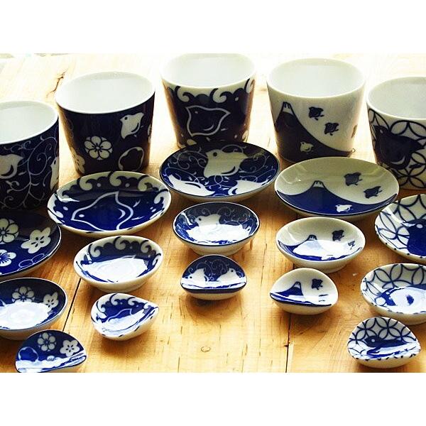 千鳥 染付け 小皿 9.3cm 3寸皿 薬味皿 ざるそば 選べる5柄 美濃焼 和