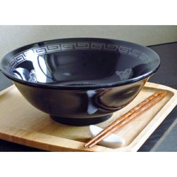 黒釉銀竜紋 まっ黒 銀龍ラーメン鉢 1200cc アウトレット品込 黒い食器