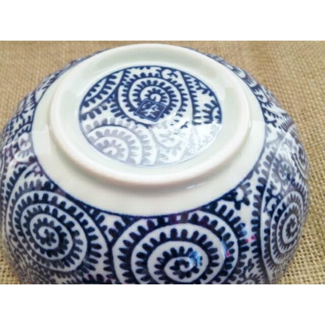 菊形 古染 タコ唐草 14cm 小鉢 美濃焼 4.5寸鉢 ボウル ボール 藍 : K's