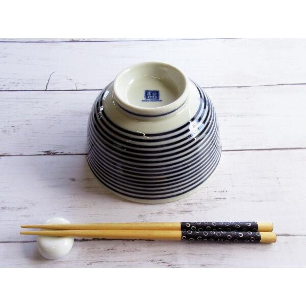 超軽量 藍ボーダー 小丼 13.1cm 美濃焼 日本製 陶器 和食器 どんぶり