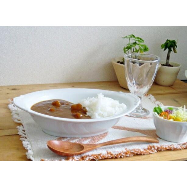 本格派 レリーフカレー皿 Mサイズ 23.5cm 白い食器 カレーベーカー