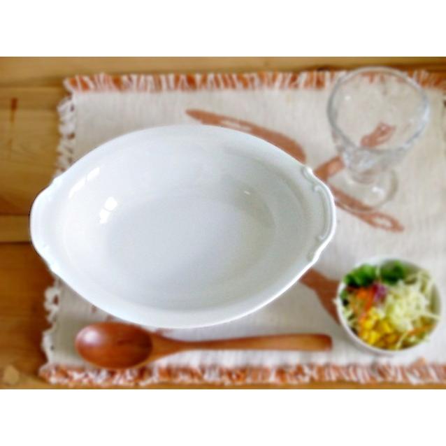 本格派 レリーフカレー皿 Mサイズ 23.5cm 白い食器 カレーベーカー