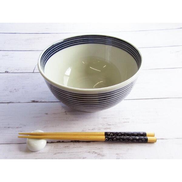 超軽量 藍ボーダー 大丼 16.5cm 美濃焼 日本製 陶器 和食器 どんぶり