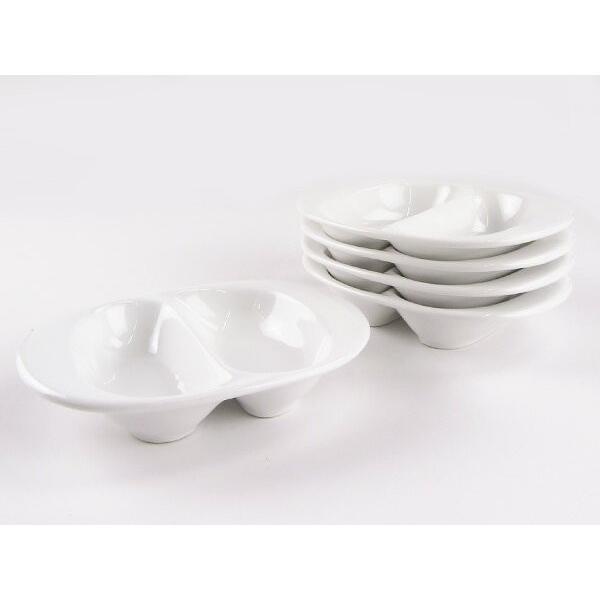 小さめ 二つ仕切り皿 14cm アウトレット 日本製 美濃焼 陶器 洋食器