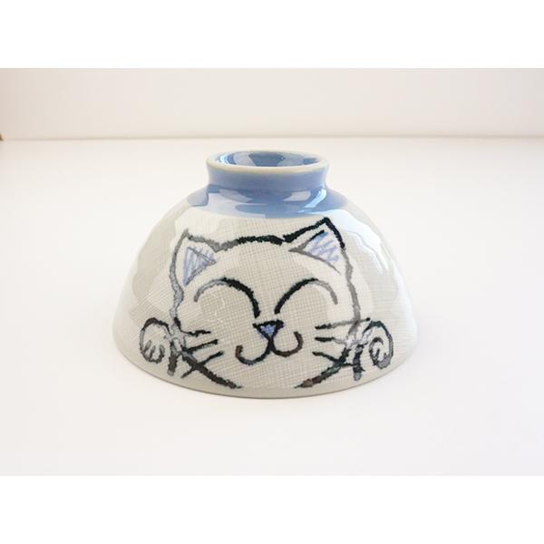 クレヨン 猫 茶碗 大平 12.5cm 日本製 美濃焼 陶器 大人 茶わん 和食器