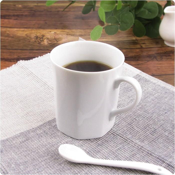 八角マグカップ 280cc 白磁 白い食器 美濃焼 日本製 アウトレット