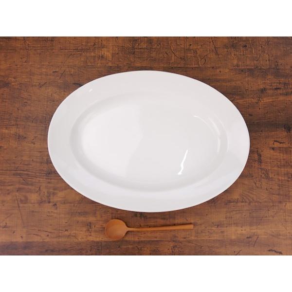 オーバル リム 特大皿 38.3cm アウトレット 日本製 美濃焼 陶器 白い