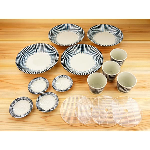 そば食器 セット 16アイテム 4人分 ざるそば 日本製 美濃焼 千段十草