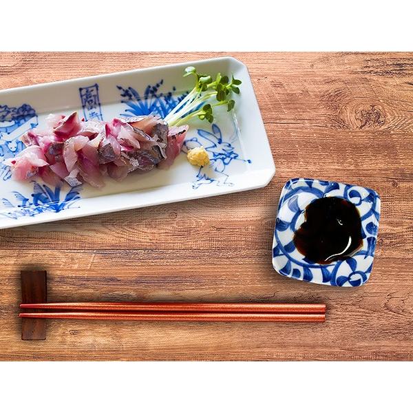 選べる7柄 正角豆皿 9cm 日本製 美濃焼 陶器 藍色 小皿 醤油皿 薬味皿