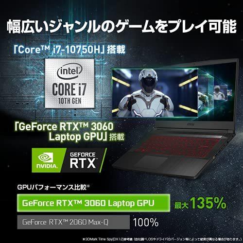 NVIDIA RTX3060 MSIゲーミングノートPC i7 RTX3060/15.6FHD/144Hz/16GB