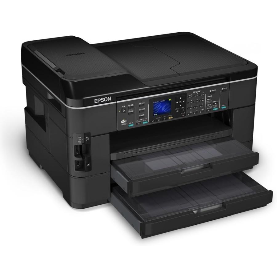 EPSON A3インクジェットFAX複合機 PX-1700F A3ノビ対応 ネットワーク標準搭載 2段フロントカセット(最大500枚) 自動両面印刷対応 大容量ブラックインク採用の画像