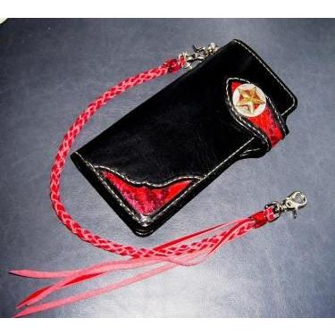 レッドレザー長財布 ロングウォレット（LW051462-91red） : ハンドメイド革職人K's