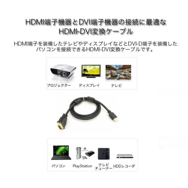 HDMI-DVI変換ケーブル 変換アダプタ HDMIケーブル 24金メッキ 金コネクタ FULL HD 1080p 3D映像 ハイビジョン オス-オス 1.5メートル｜k-seiwa-shop｜03