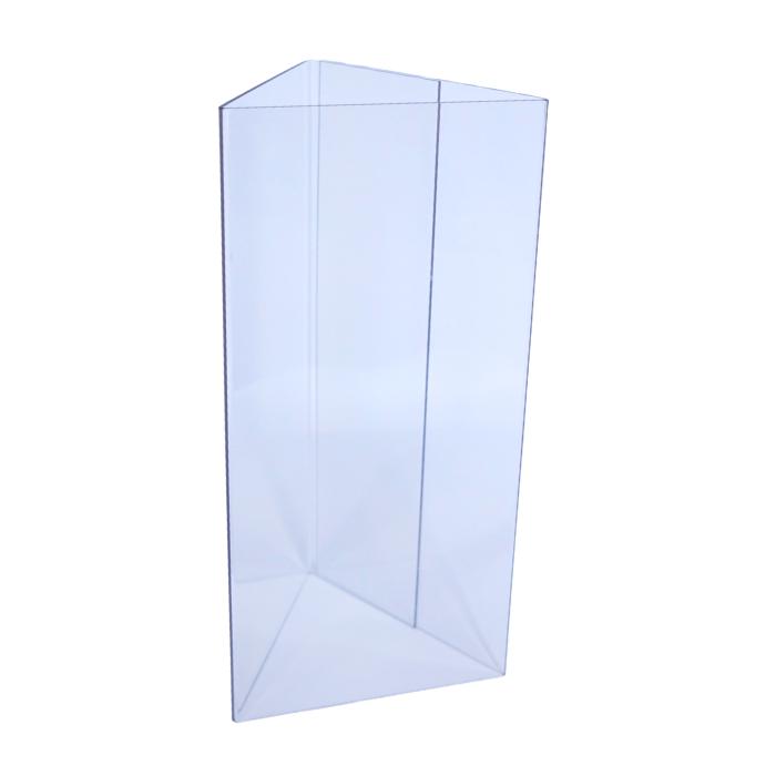 新商品】三角メニュースタンド(A4三つ折り・底なし) 透明 POP立て