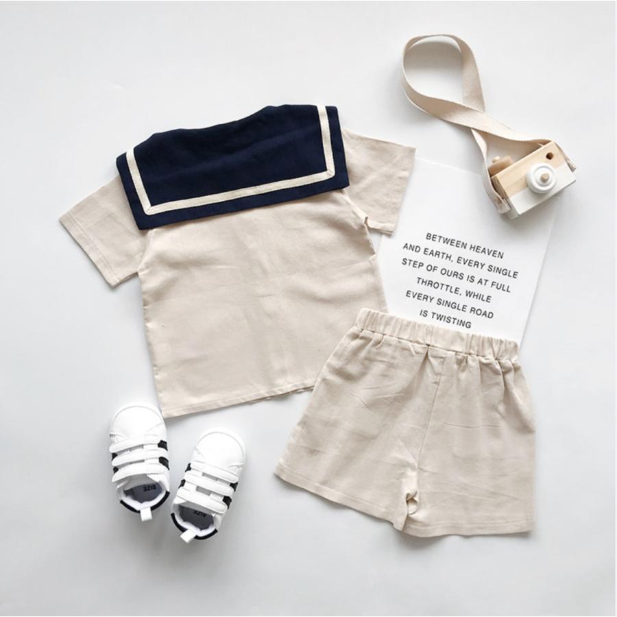 ベビー服 セットアップ 上下セット 90 100 110 セーラー服 制服 半袖