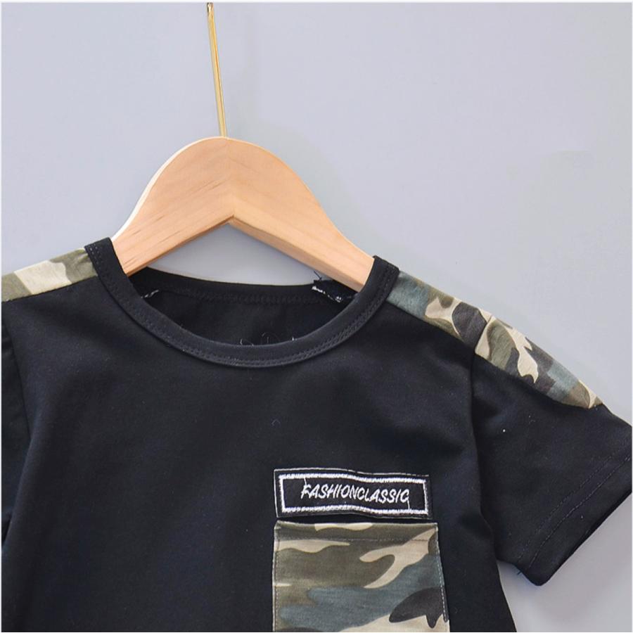 ベビー服 セットアップ 上下セッ ト 90 100 110 迷彩柄 Tシャツ 半袖