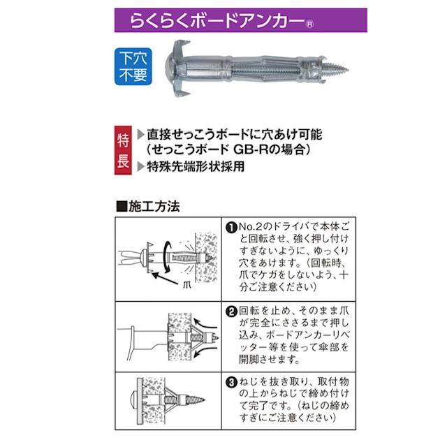 WAKAI らくらくボードアンカーRBA412T角BOX（200入）1箱 : ケイ 