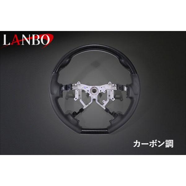 ハイエース200 ガングリップD型  カーボン調 ハイエース 200系4-7型 オリジナルステアリング D型ガングリップ[LANBO
