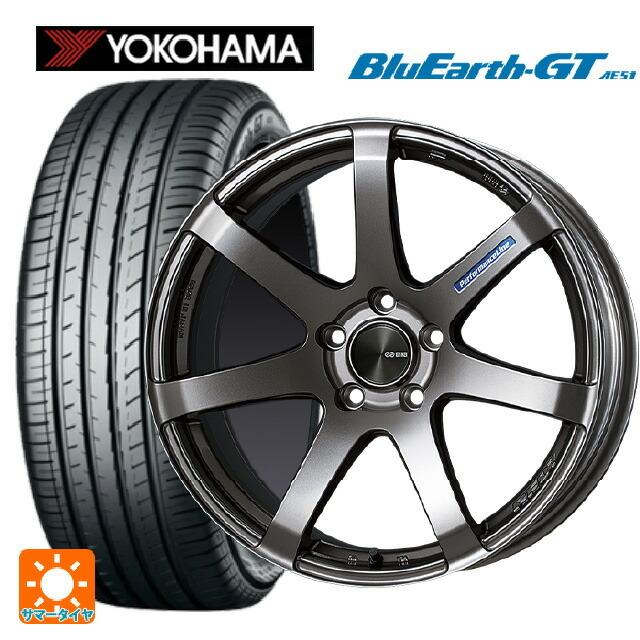 送料無料 サマータイヤホイールセット 215/45R18 93W XL ヨコハマ ブルーアースGT AE51 エンケイ パフォーマンスライン PF07
