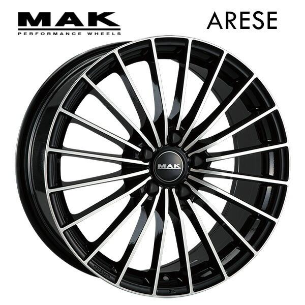 送料無料！阿部商会 マック アレーゼ ブラックミラー 18×8 +33 5/110 新品ホイール1本