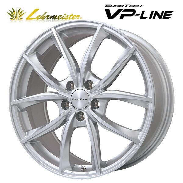 ユーロテック VP生産ライン しろがね色ポリッシュ 19×8 +48 5/108 65.1 新品車輪1本 自動車-アルミホイール