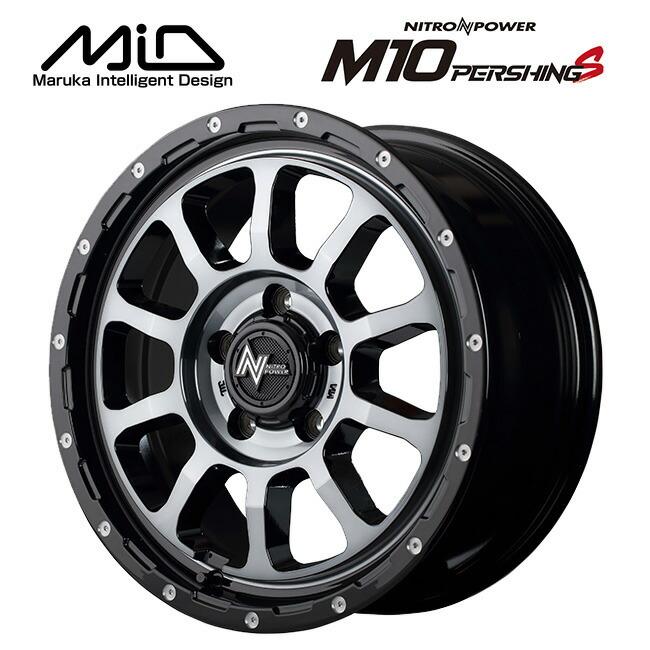 エムアイディー ナイトロパワー M10パーシングKC ブラック／ＤＣ＋マシニング／ブラッククリア 15×5 +45 4/100 新品ホイール1本　