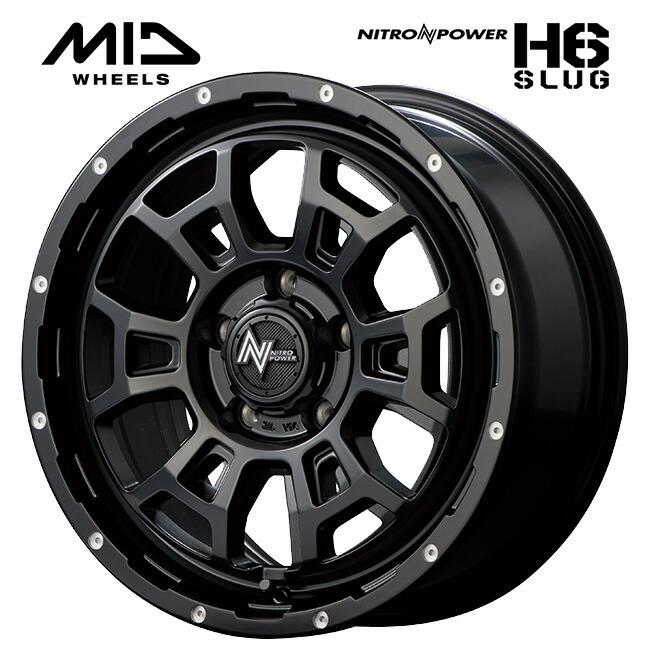 送料無料！エムアイディー ナイトロパワー H6 スラッグ セミグロスブラック/マシニング 17×7 +42 5/114.3 新品ホイール1本