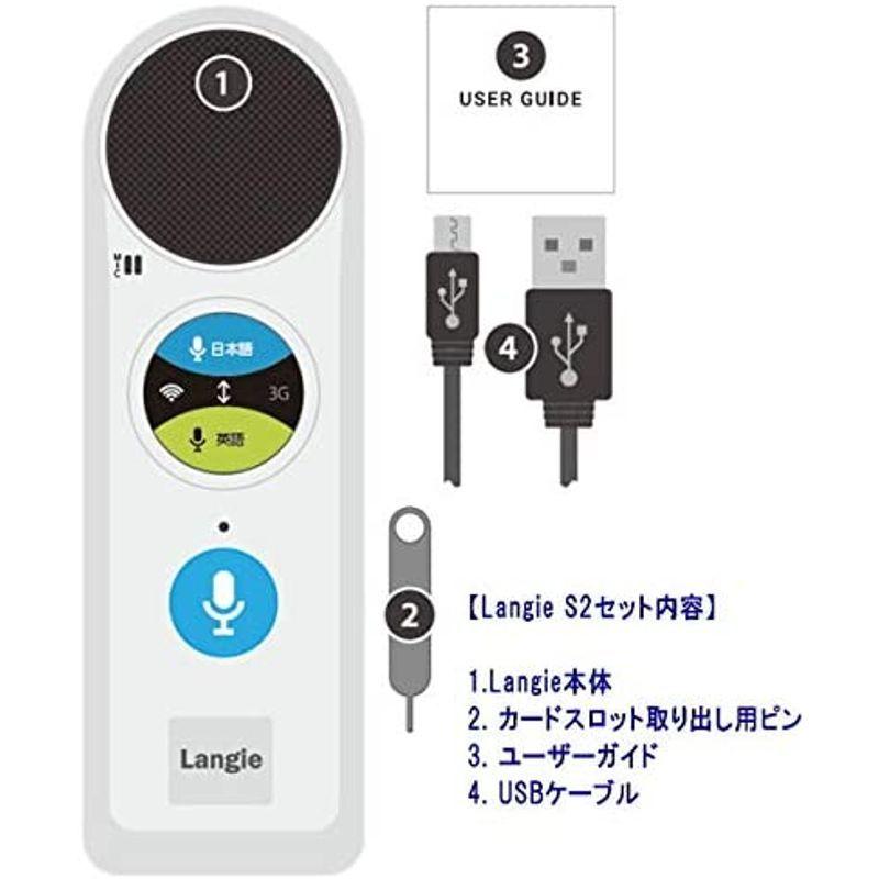 東江物産　携帯型電子翻訳機　Langie(ランジー)　S2　Wi-Fi　SIM両対応