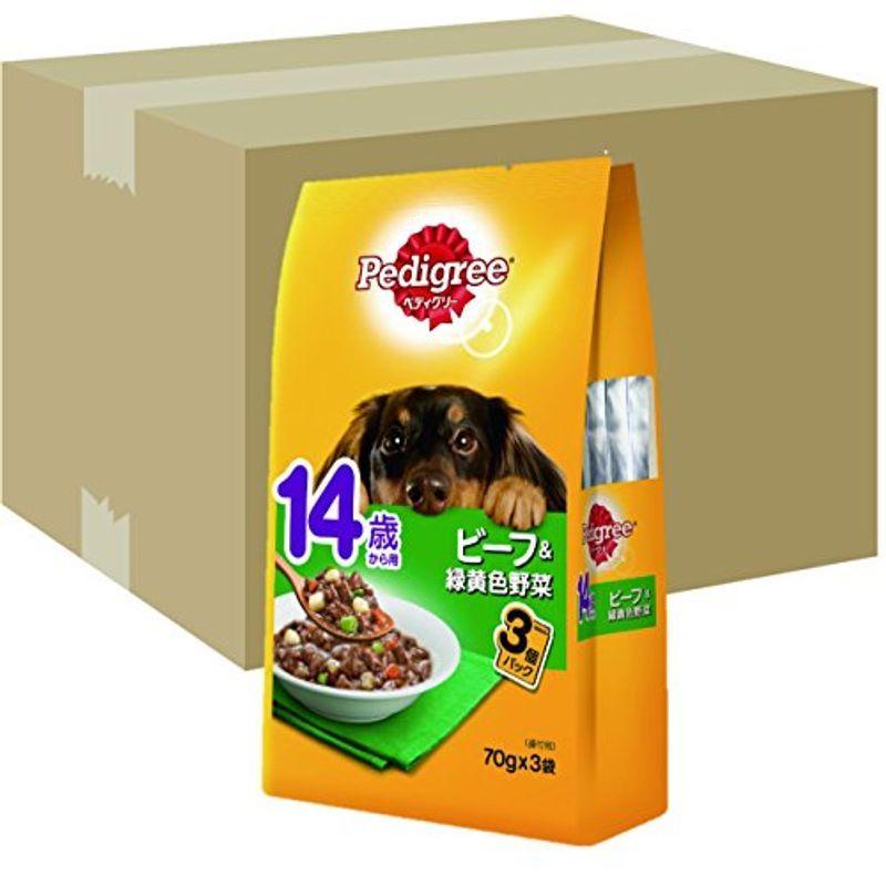 ペディグリー シニア犬 14歳から用 ビーフ&緑黄色野菜 210g(70g×3袋)×48個 ドッグフード・パウチ