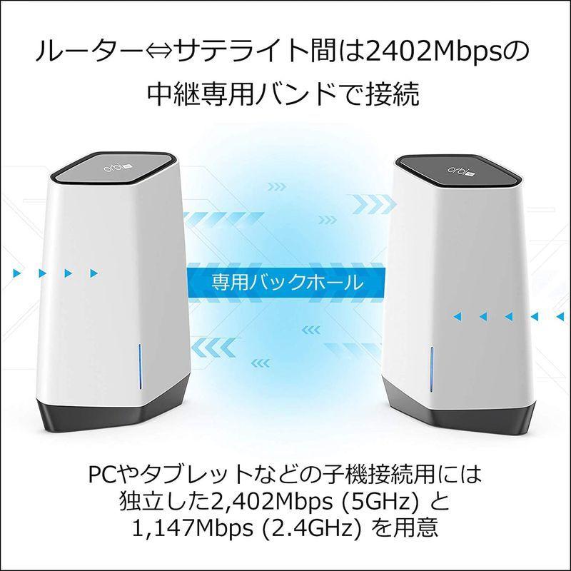 最新 NETGEAR Orbi Pro WiFi6 メッシュWiFi ルーター AX6000 法人向け VLAN WPA3 トライバンド (ルータ 【WSO9283219506】(32944円)