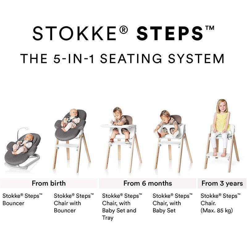 （新品,未開封） STOKKE ストッケ ステップス チェア ビーチ ブラック 【UOI7562334115】(26837円)