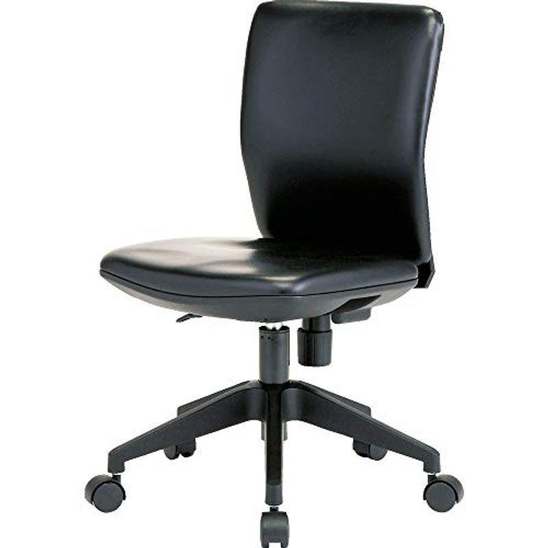 TRUSCO(トラスコ) 体圧分散オフィスチェア ビニールレザー張り 肘無 ブラック FCC55L-BK