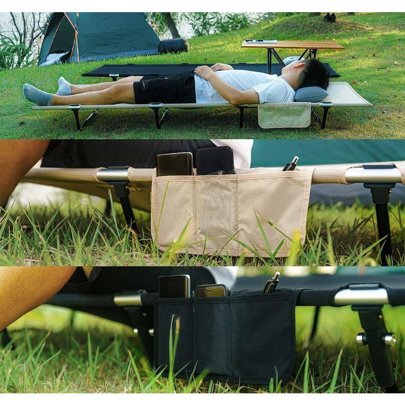 期間セール ！ AGCAMP コット キャンプ 折りたたみベッド ワイド 70cm 耐荷重200kg 1200D 強化型 アウトドア ローコット コンパクト 【1832276413】(9557円)