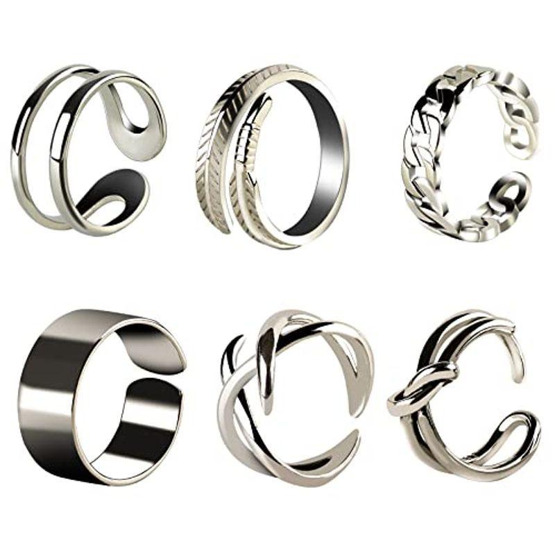 Akunsz リングメンズ 指輪 メンズ 6点セットファッションリング シルバー フリーサイズ オシャレ シンプル 指輪 セット めんず ア K Tショップ 通販 Yahoo ショッピング