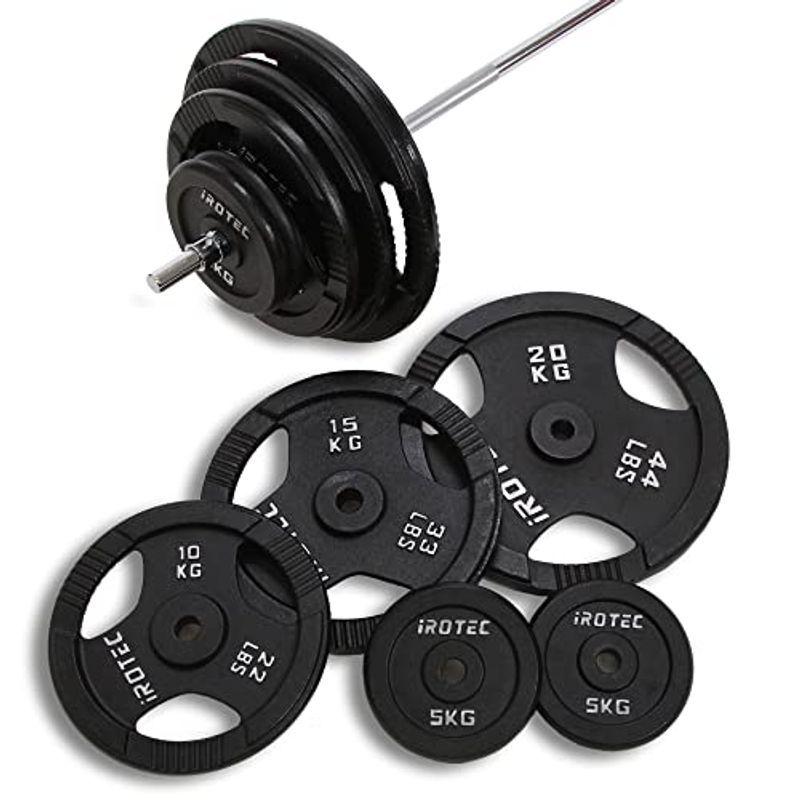 IROTEC (アイロテック) アイアン バーベル 120KGセット/ベンチプレス 筋トレ トレーニング器具 筋力トレーニング (バーベルシ