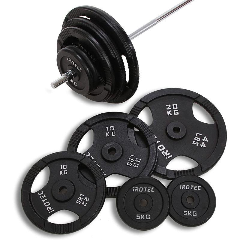 26【新品未使用】 IROTEC (アイロテック) アイアン バーベル 120KGセット/ベンチプレス 筋トレ トレーニング器具 筋力トレーニング (バーベルシ 【C8340859886】(29600円)