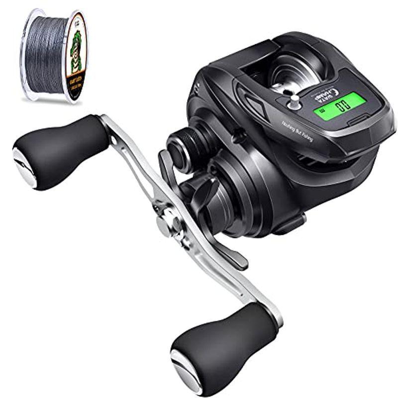 ワタチャンプ(WATACHAMP) ベイトリール LED 防水 ライン カウンター 電池交換可能 PE1.5号付き ブレーキ 調整容易 大容