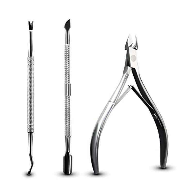 K Tショップhgwcat キューティクルニッパー 甘皮切り 甘皮 ニッパーキューティクルプッシャー 爪垢取り 甘皮処理フ ットケア 美容 ツール 3点セ 最大92 オフ