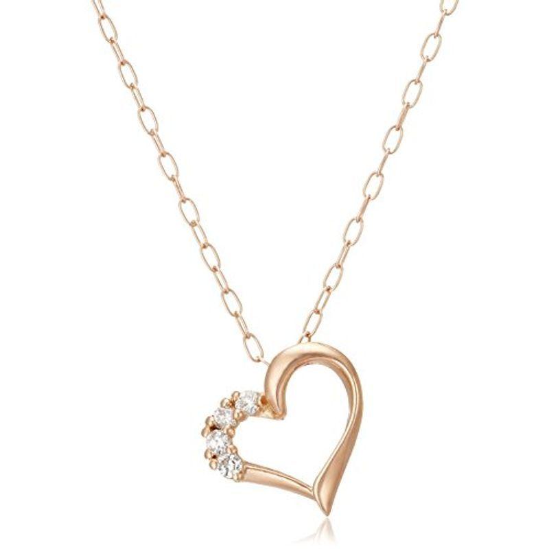 キャーロディディアマンテ CHIARO DI DIAMANTE K10ピンクゴールド×ダイヤモンド ハートペンダントネックレス CHD004(11909円)