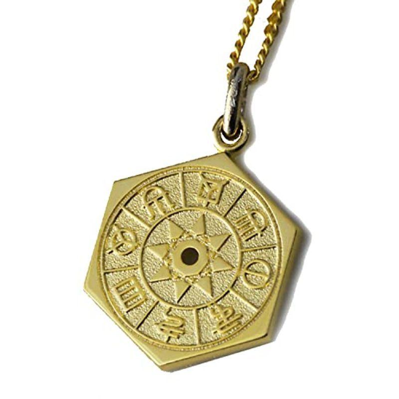 （ヒランヤ）ホツマツタエ 言霊ペンダント パワーストーン ゴールドサンドストーン ゴールド 古代文字 トホカミエヒタメ (55cm)(12090円)