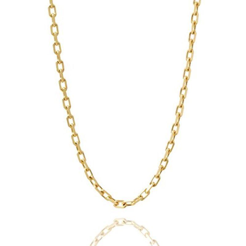 K18 ゴールド あずき チェーン ネックレス 0.9mm幅 レディース 選べる7サイズ (50cm -3cm アジャスター付) 18金