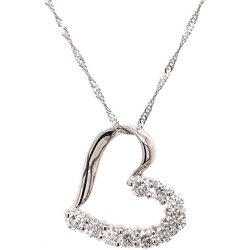 KASHIMAプラチナ900 0.3ct ダイヤモンド オープン ハート ペンダント ネックレス 3ct ダイヤモンド オープン ハート ペンダント ネックレス