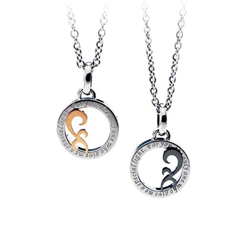 Petit Jewel YU-NA ハート ペアネックレス 2個セット ステンレス 316L メンズ レディース カップル プレゼント