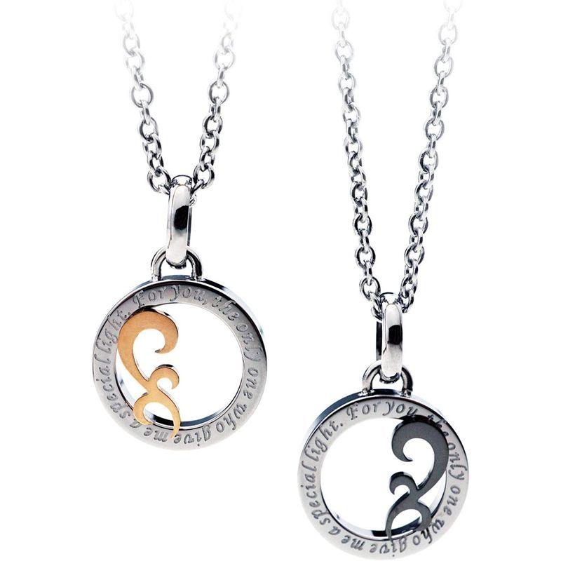 Petit Jewel YU-NA ハート ペアネックレス 2個セット ステンレス 316L メンズ レディース カップル プレゼント Jewel YU NA ハート ペアネックレス 2個セット ステンレス 316L メンズ レディース カップル プレゼント トップ 縦約1 8cm 横約1 2cm 厚み約0 26cm