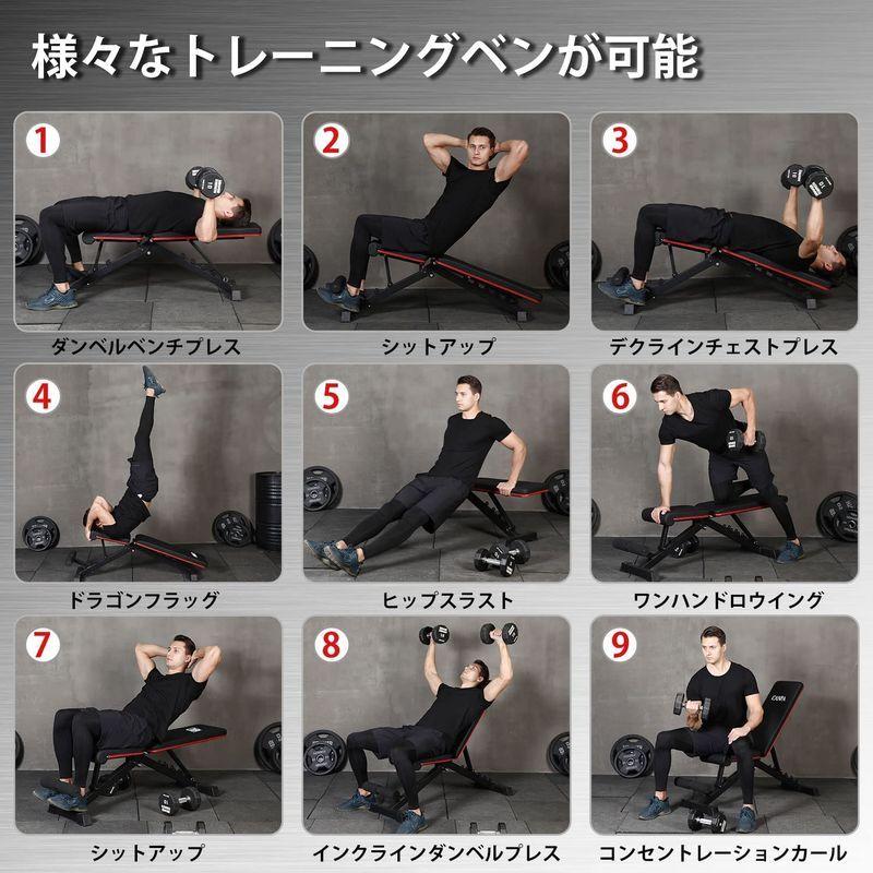 Bongkim トレーニングベンチ インクラインベンチ 腹筋 胸筋 背筋 筋トレ ベンチプレス台 折り畳み式 角度調節簡単 コンパクトデザイ トレーニングベンチ インクラインベンチ 腹筋 胸筋 背筋 筋トレ ベンチプレス台 折り畳み式 角度調節簡単 コンパクトデザイ