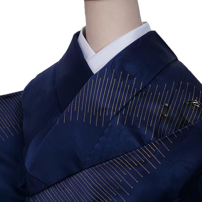 リサイクル訪問着 友禅 逸品 水滴 紺 身丈145cm 裄62cm Mサイズ