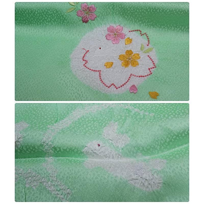 正絹 志古貴(しごき) 刺繍 絞り 七五三 お宮参り 祝着 女子 七歳