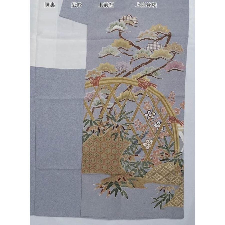 訪問着 着物 未使用 フォーマル 袷 作家物 落款 ぼかし染め 暈し 黒系色 身丈157cm 裄64.5cm M きもの北條 A899-13 訪問着 未着品 リサイクル訪問着袷 糸目友禅 付下 新品訪問着 黒 絹