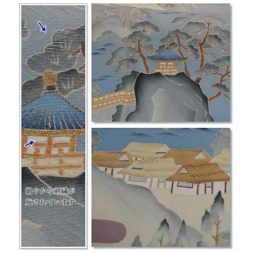 リサイクル訪問着袷 友禅染め 高島屋謹製 逸品 肌色 身丈159cm 裄63cm