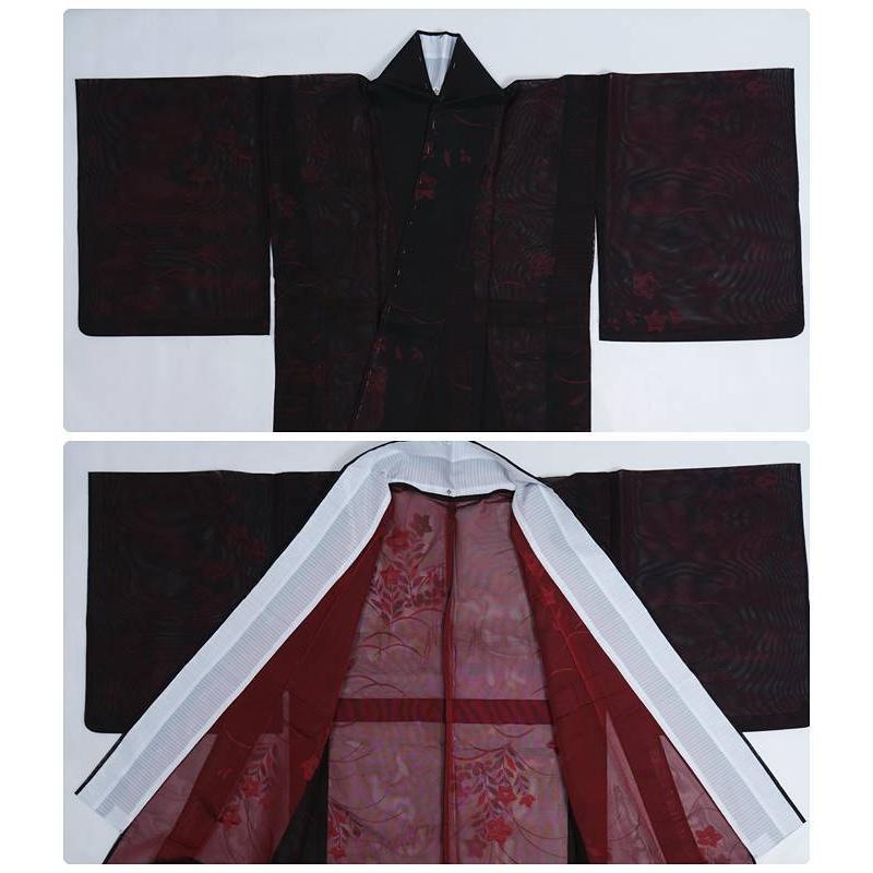 平和屋着物＊夏物 色無地 紗 黒紅色 正絹 逸品 AABC9955jd 【公式通販】
